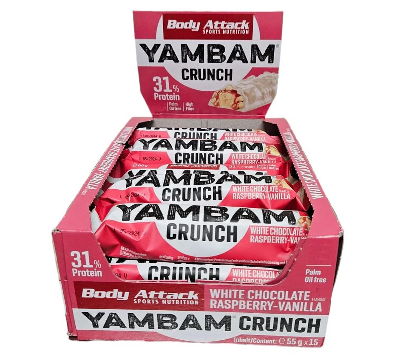 Body Attack - YamBam Crunch Riegel - Karton 15 x 55g - MHD 09/2026