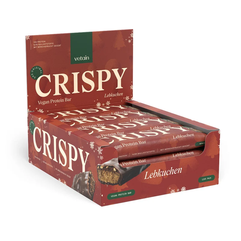 CRISPY veganer Proteinriegel - Lebkuchen (12er Pack)