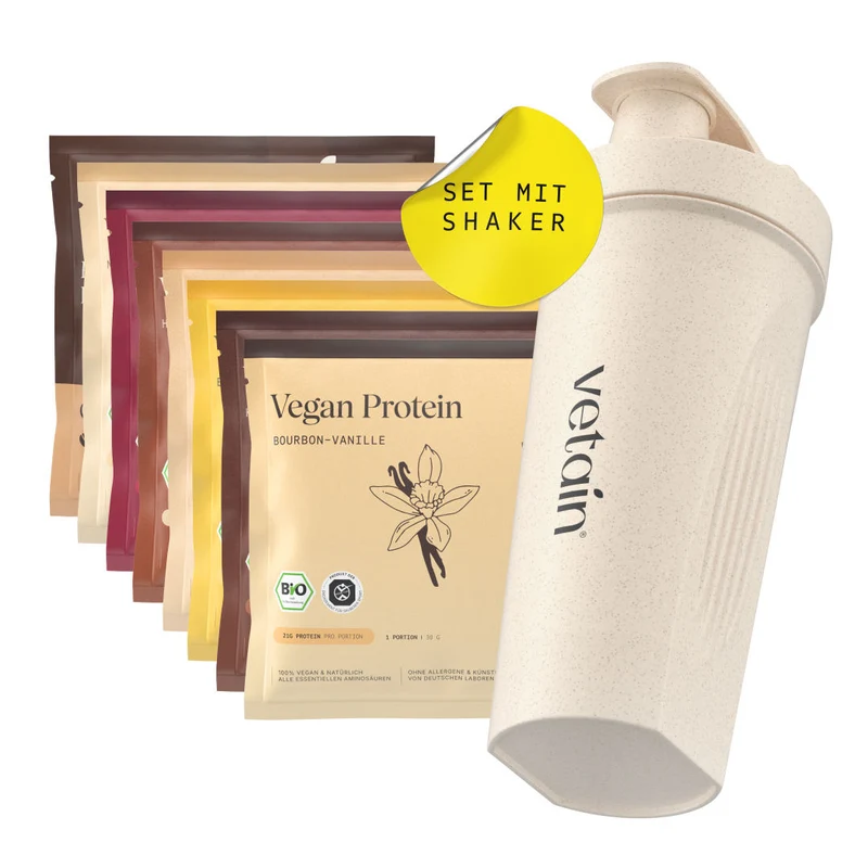 Vegan Protein Probierpaket (8x30g) INKL. Bio-Shaker