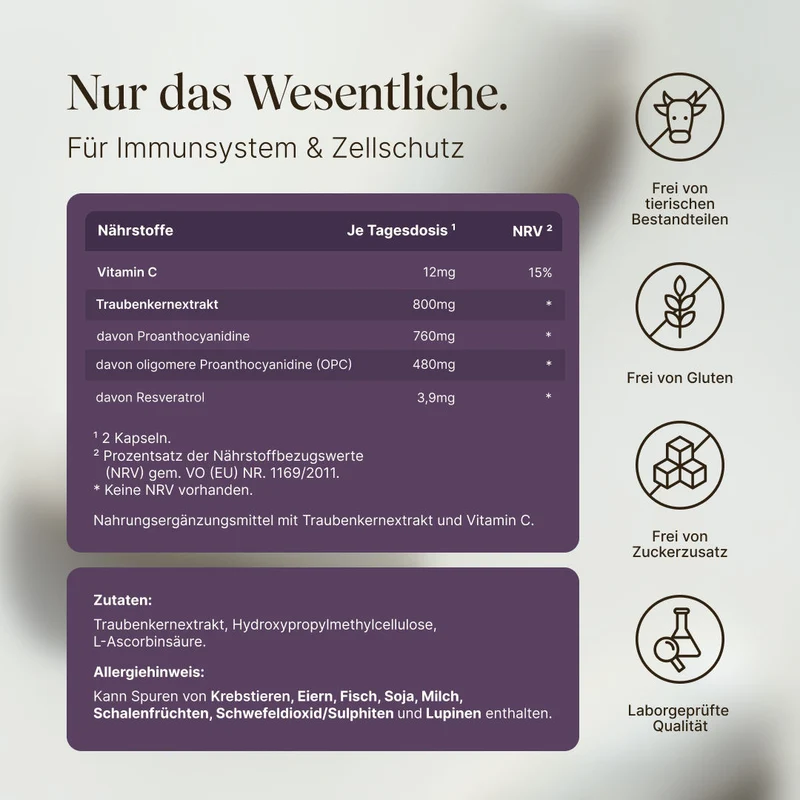 OPC Kapseln - Pflanzliche Antioxidantien für Schutz & Balance (180 Kapseln)