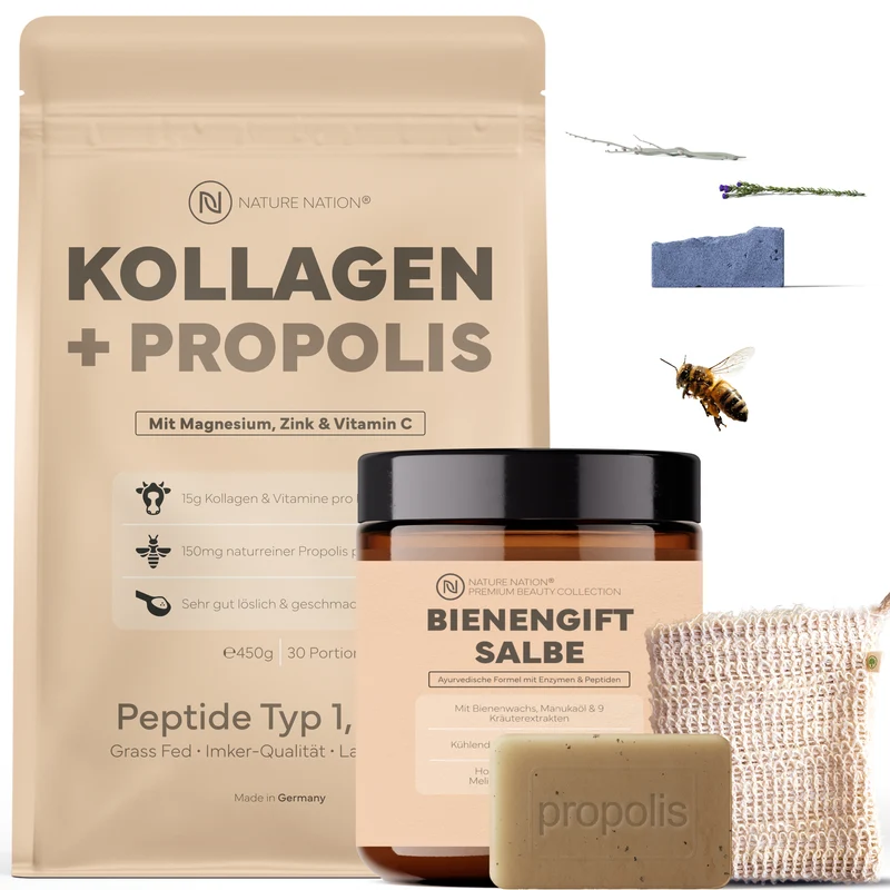 Anti Dellen-Optik: Das Spar-Set, für die innere & äußere Pflege bei laschem Bindegewebe, Pickelmalen & Narben