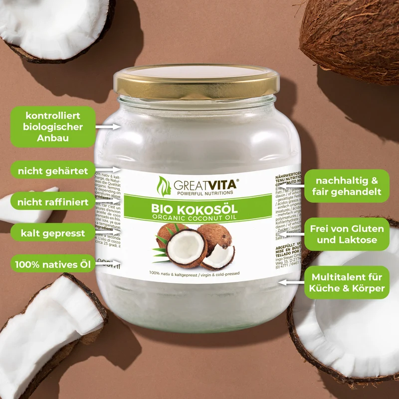 Bio-Kokosöl 1 L – nativ & kaltgepresst