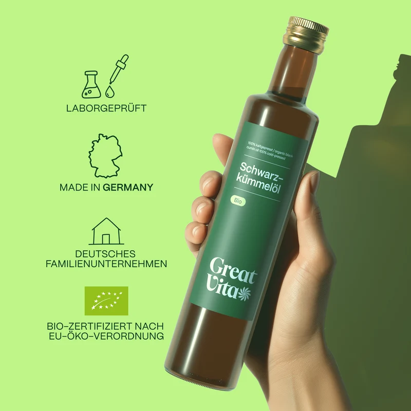 Bio-Schwarzkümmelöl 500 ml – kaltgepresst & gefiltert