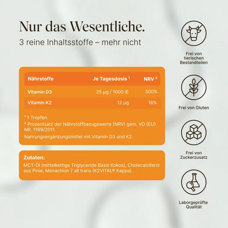 Vitamin D3/K2 Tropfen vegan (1.000 I.E.)