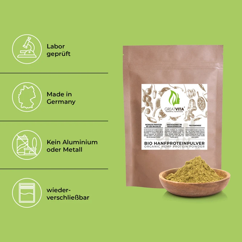 Bio-Hanfprotein-Pulver – 50 % Proteingehalt