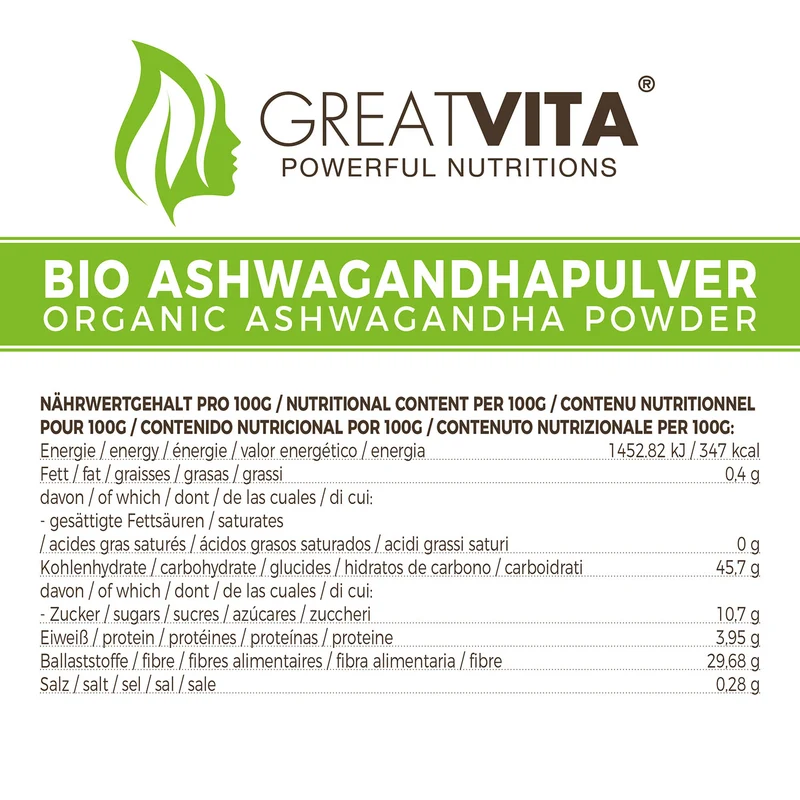 Bio-Ashwagandha-Pulver 400 g