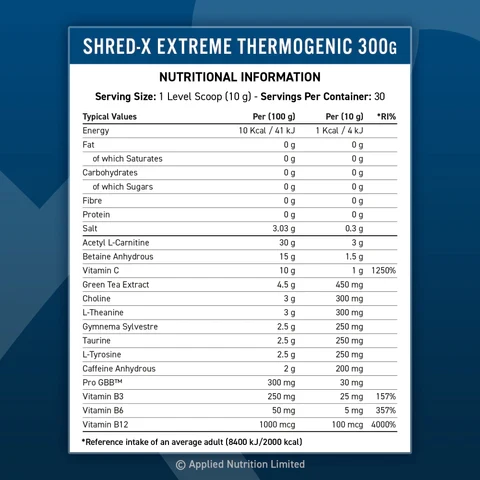 Shred-X Fatburner / Fettverbrenner - Applied Nutrition (300g)