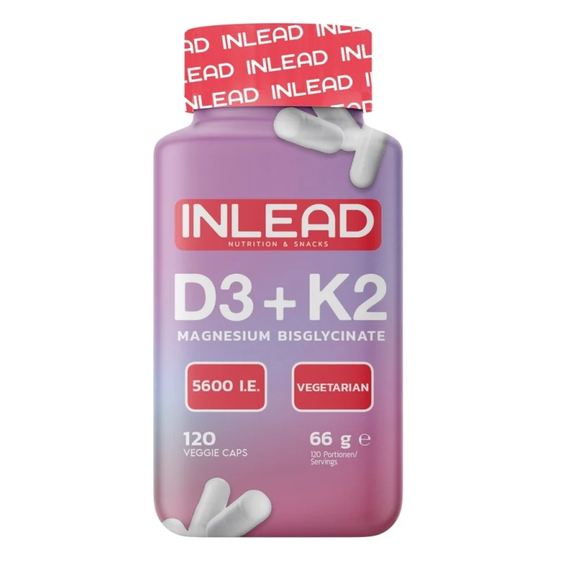 Inlead Nutrition - Vitamin D3 + K2 + Magnesium 120 Kapseln