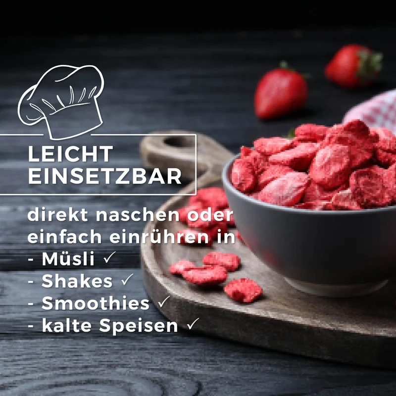Erdbeeren – gefriergetrocknete Erdbeerscheiben