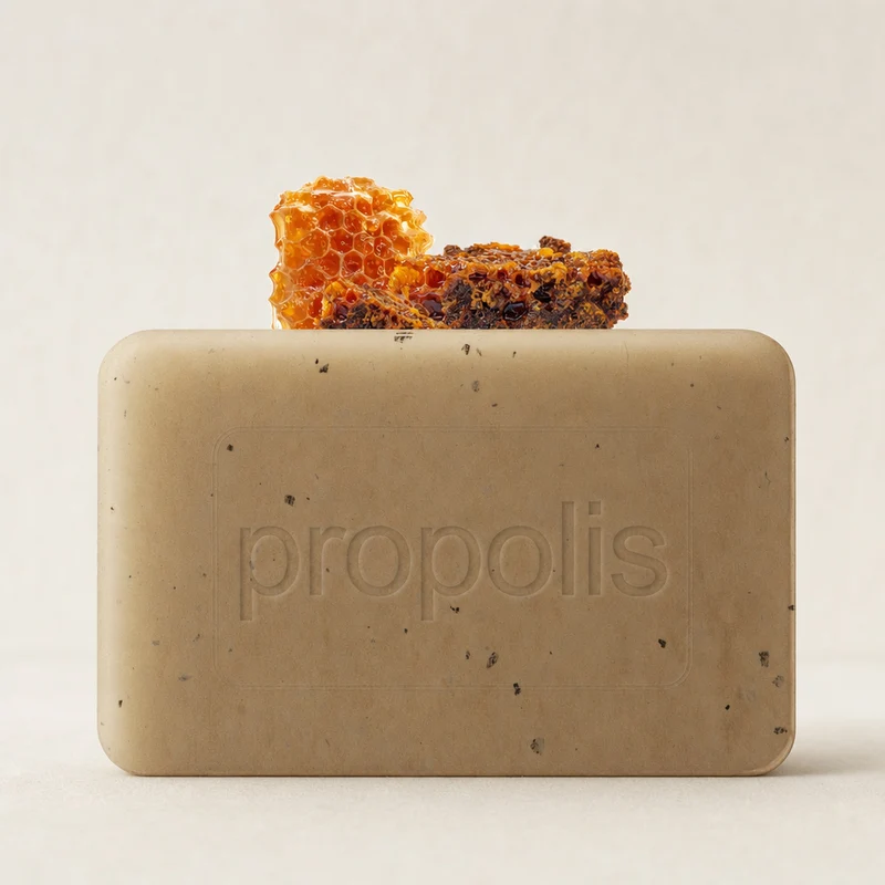 Propolis-Seife, 100g - Pflegende Naturseife mit Bio-Propolis & Honig, für die sanfte Reinigung von Haaren, Gesicht, Händen & Körper