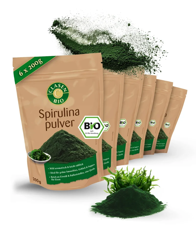 6x Bio Spirulinapulver 200g
