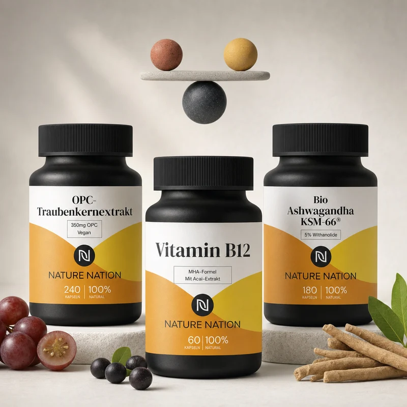 Energy & Balance-Set: Das Spar-Set, für deine tägliche Vitalstoff-Routine mit B12, OPC & Ashwagandha