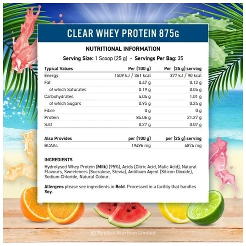 Clear Whey Hydro Isolat Applied Nutrition (875g)