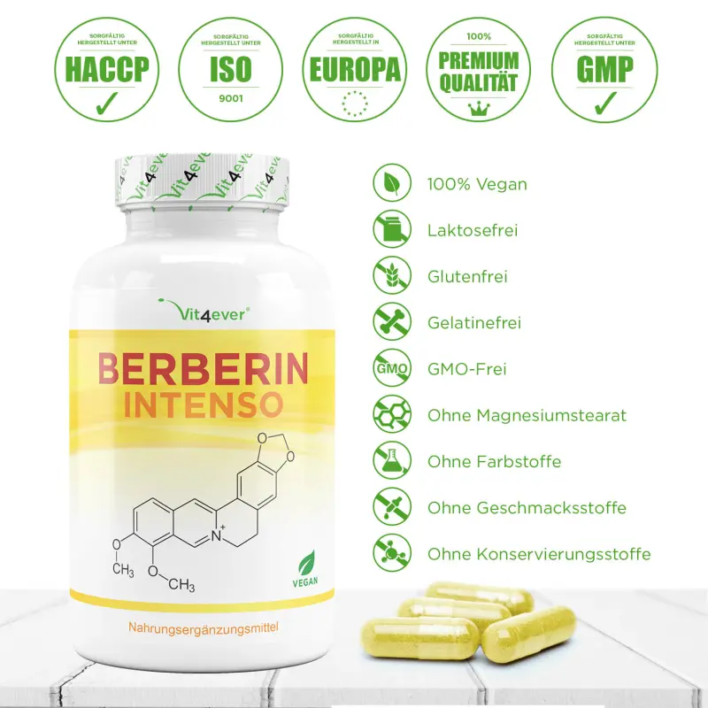 Berberin HCL Intenso - (120 Kapseln a 500mg)