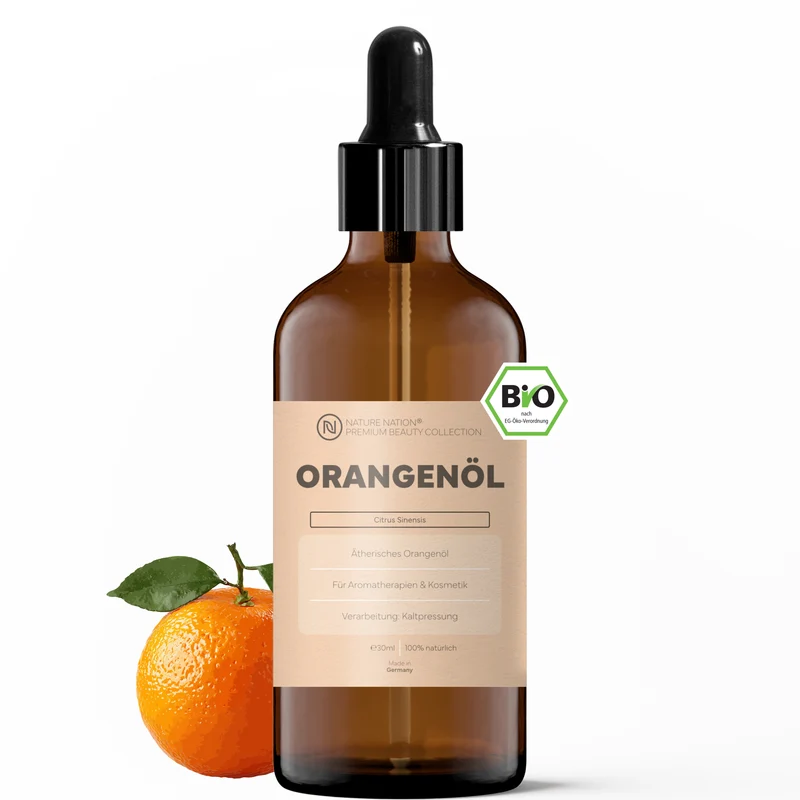 Ätherisches Bio-Orangenöl, 30ml - 100% naturrein, nativ-kaltgepresste Qualität. Für DIY-Kosmetik & die Sauna, mit fruchtig-süßem Aroma