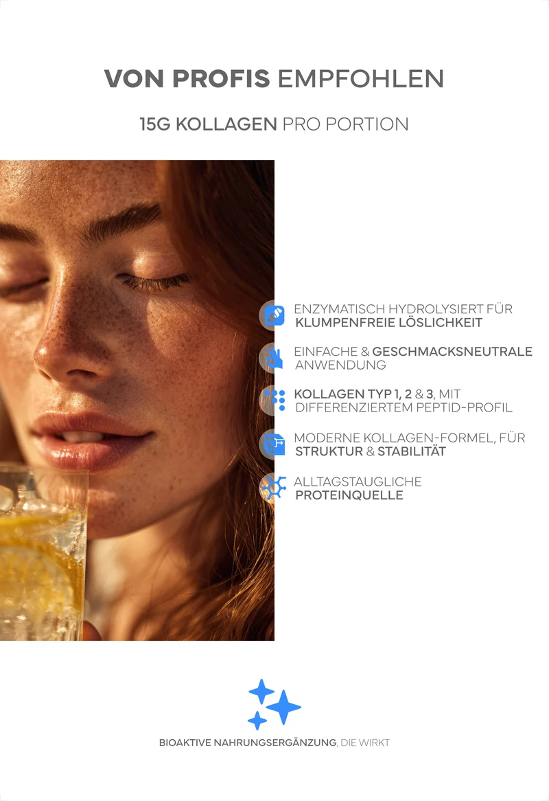 3er-Set Kollagen Pulver Hydrolysat, 450g - 100% Peptide Typ I, II & III, geschmacksneutral & leicht löslich