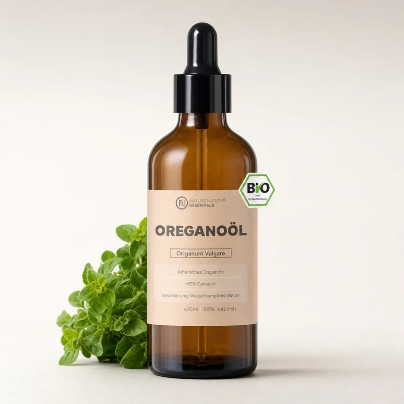 Ätherisches Bio-Oreganoöl, 30ml - 100% naturrein, gewonnen per Wasserdampfdestillation. Für Küche & Würzen, mit intensiv-herbem Aroma