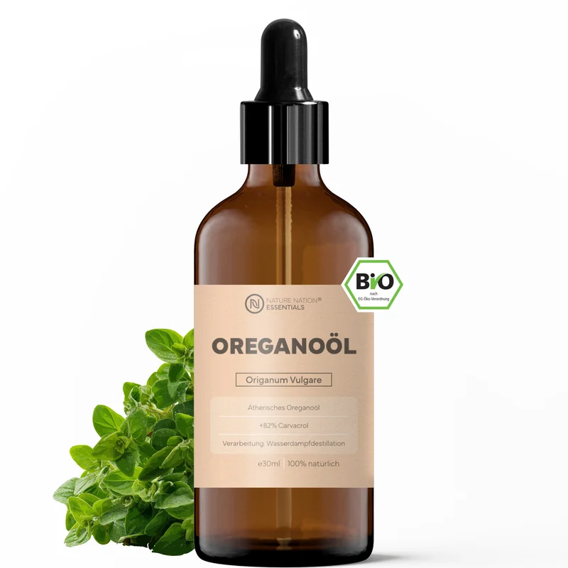 Ätherisches Bio-Oreganoöl, 30ml - 100% naturrein, gewonnen per Wasserdampfdestillation. Für Küche & Würzen, mit intensiv-herbem Aroma