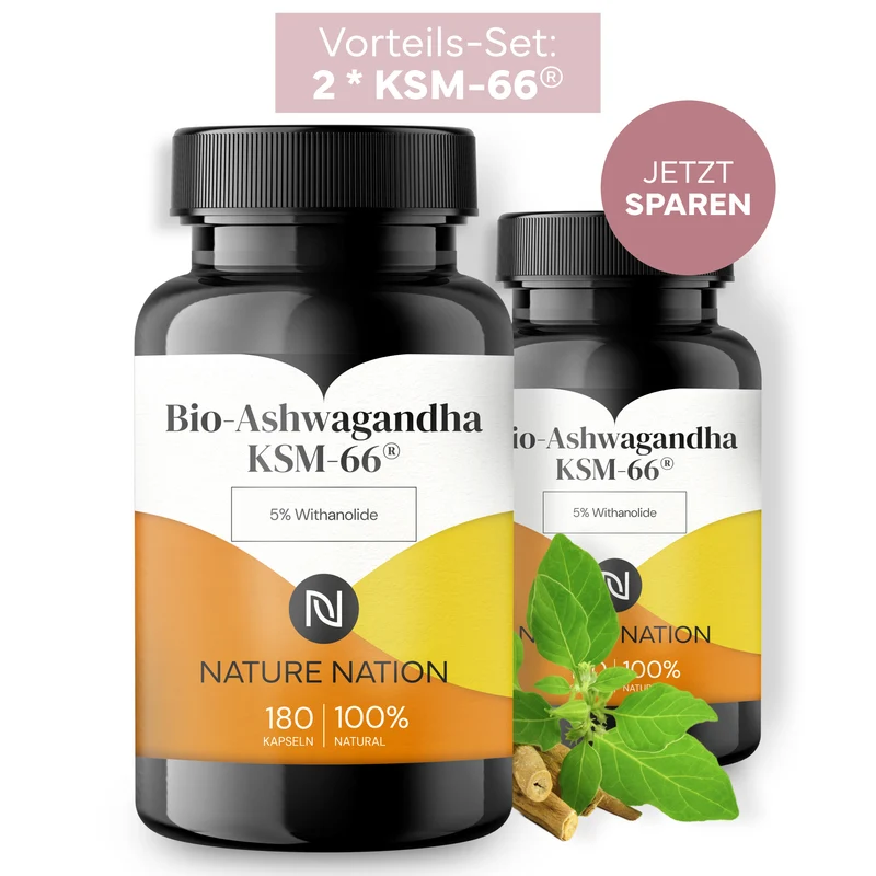 Ashwagandha KSM-66®, 180 Kapseln – Für mehr Ruhe im Kopf & Gelassenheit im Alltag