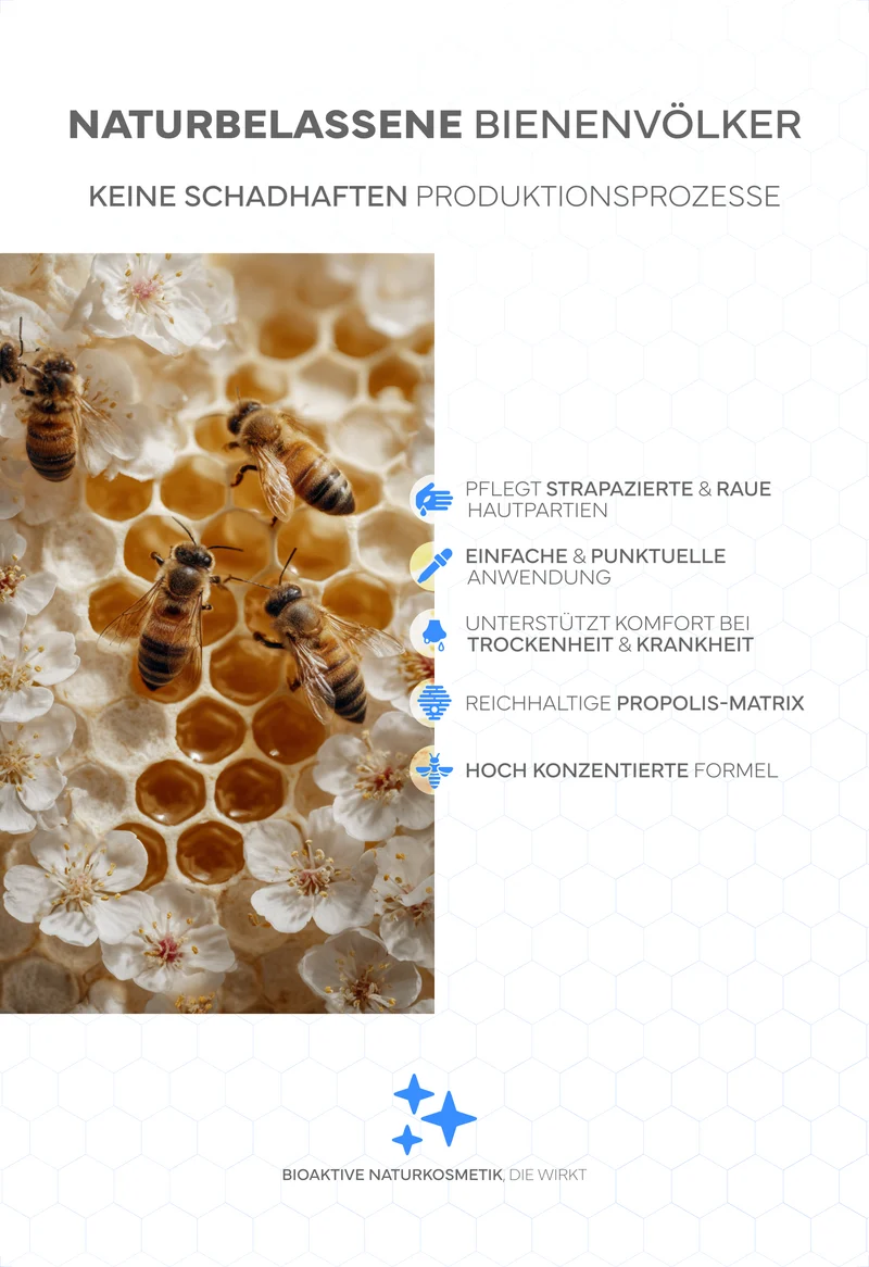 Bio Propolis-Tropfen (in Imker-Qualität), mit 20% Standardisierung - Als Nagelserum, Halsspray, Lippenbalsam, bei Hautunreinheiten sowie zum Gurgeln