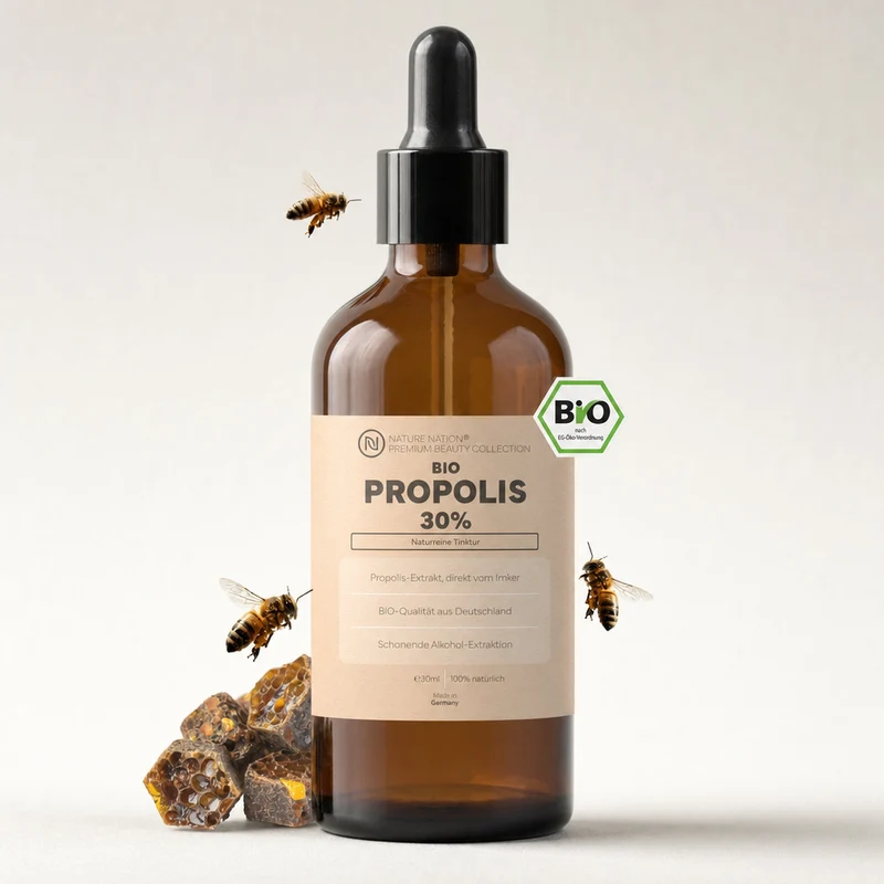 Bio Propolis-Tropfen (in Imker-Qualität), mit 30% Standardisierung - Als Nagelserum, Halsspray, Lippenbalsam, bei Hautunreinheiten sowie zum Gurgeln