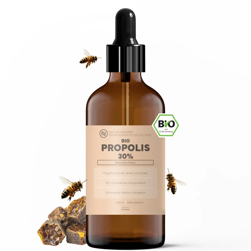 Bio Propolis-Tropfen (in Imker-Qualität), mit 30% Standardisierung - Als Nagelserum, Halsspray, Lippenbalsam, bei Hautunreinheiten sowie zum Gurgeln