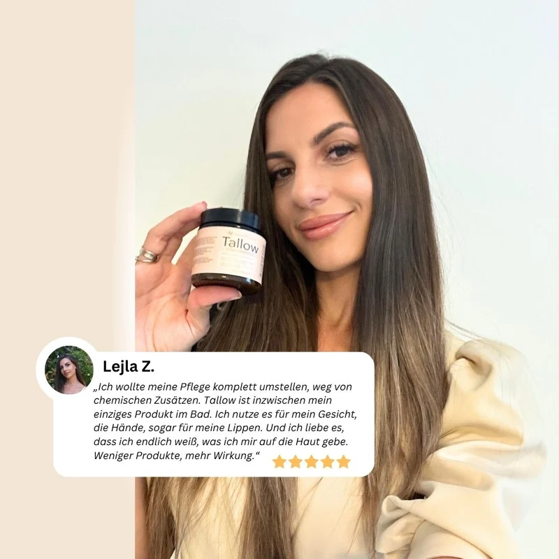 3er-Set Tallow Rindertalg Creme Honig - 100% natürliche & unparfümierte Hautpflege