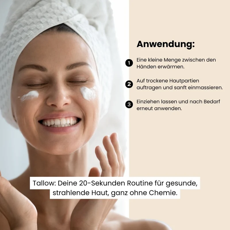 2er-Set Tallow Rindertalg Creme Honig - 100% natürliche & unparfümierte Hautpflege