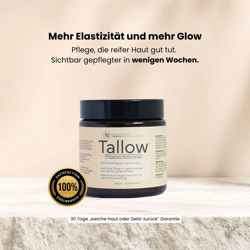2er-Set Tallow Rindertalg Creme Honig - 100% natürliche & unparfümierte Hautpflege
