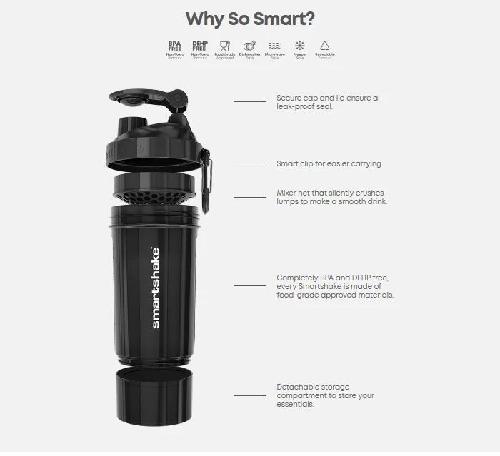 Smartshake shaker ORIGINAL2GO Mist Gray (800 ML / 27 OZ)
