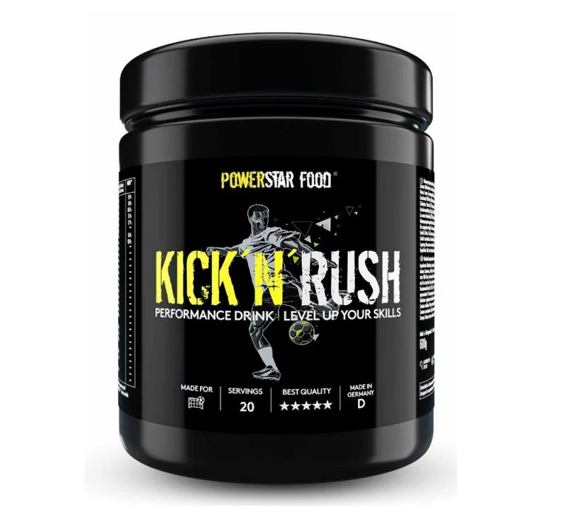 Powerstar Food -KICK'N'RUSH - Pre-Workout für Fußballer - 600g