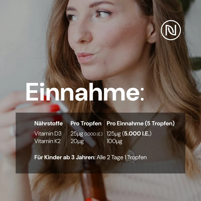2er-Set Vitamin D3 + K2 5.000 IE + 125µg MK7 all-trans pro Einnahme