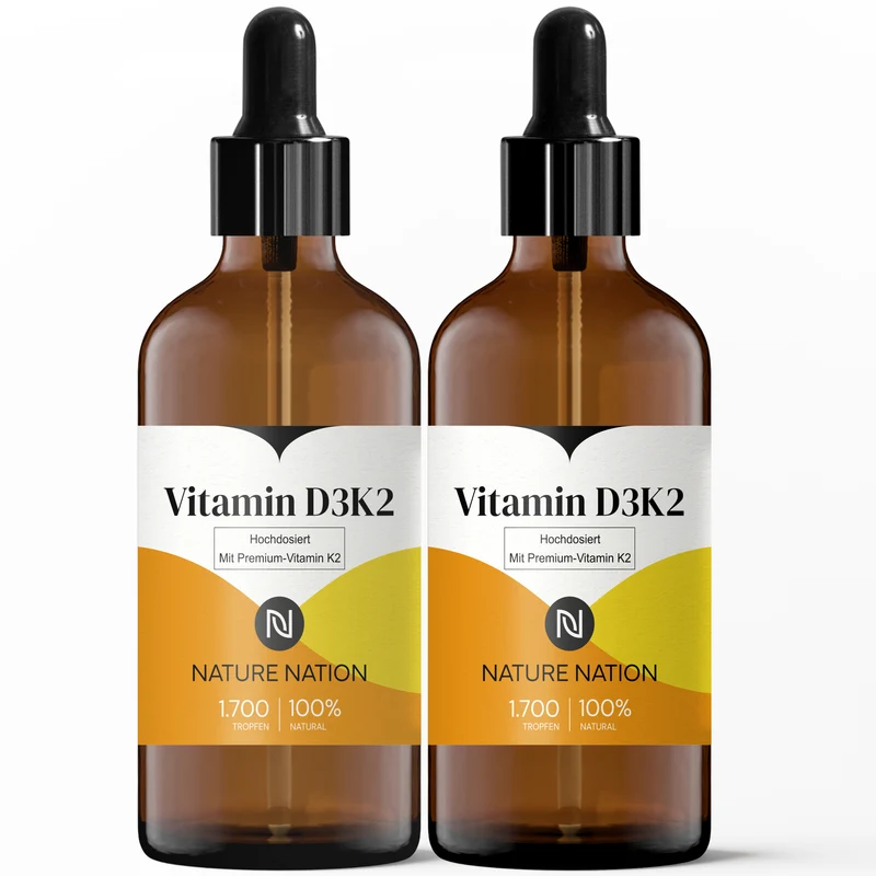 2er-Set Vitamin D3 + K2 5.000 IE + 125µg MK7 all-trans pro Einnahme