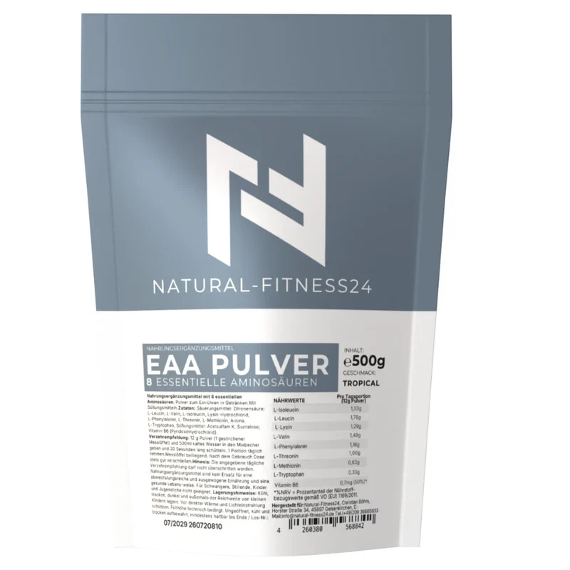 EAA Pulver 500g – Essentielles Aminosäurenpulver mit Geschmack