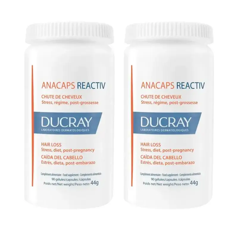 Ducray Hair loss food supplement Anacaps Reactiv, Pack 2 x 90 tablets