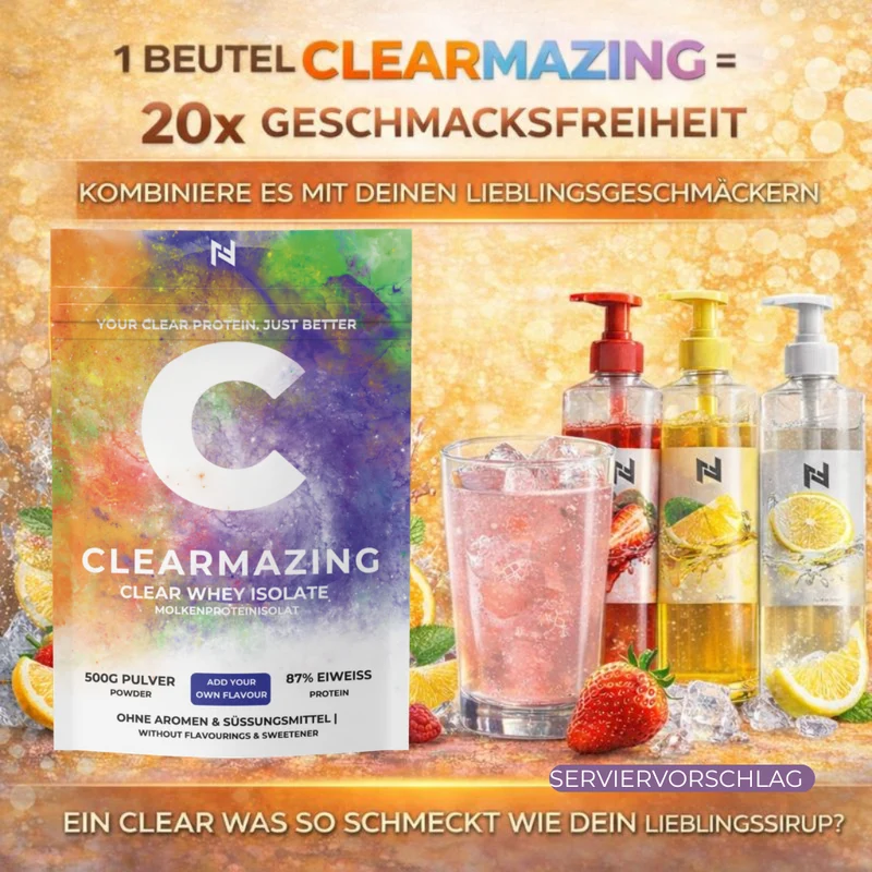Clearmazing Clear Whey Protein Isolat – 500g | 87% Eiweißgehalt, Ohne Aroma & Süßungsmittel