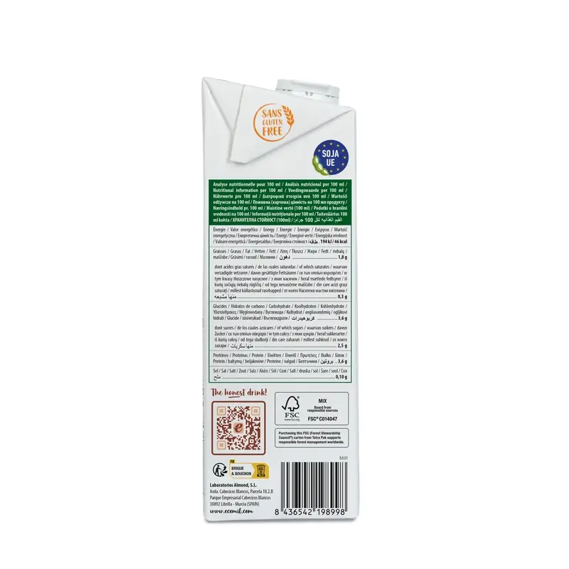 Ecomil Organic Soya Barista Vegetable Drinks, 1 litre