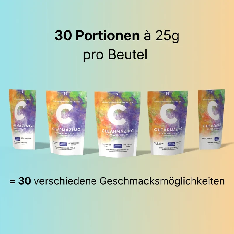 Clearmazing Clear Whey Protein Isolat – 750g | 87% Eiweißgehalt, Ohne Aroma & Süßungsmittel