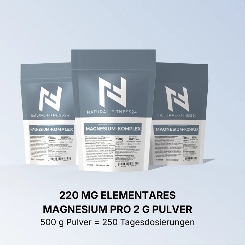 Magnesium Komplex Pulver 500 g – 4-fach Magnesium mit Bisglycinat, Citrat, Malat & Taurat