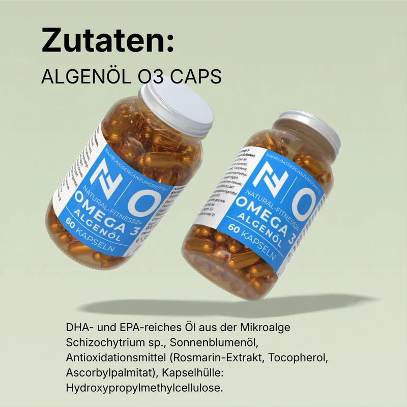 Vegane Omega 3 Kapseln mit Algenöl - 60 Kapseln