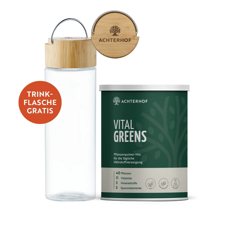 Greens & Glas-Trinkflasche Set