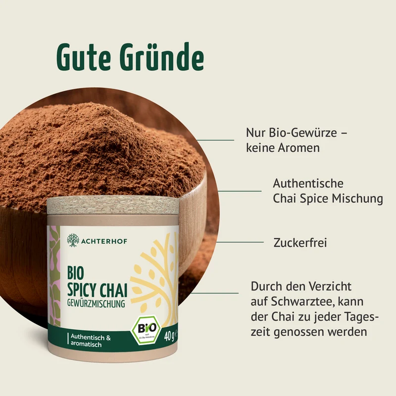 Bio Spicy Chai Gewürzmischung - zuckerfrei (40g)