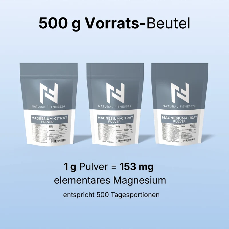 Magnesium Citrat 500g Pulver – Neutral