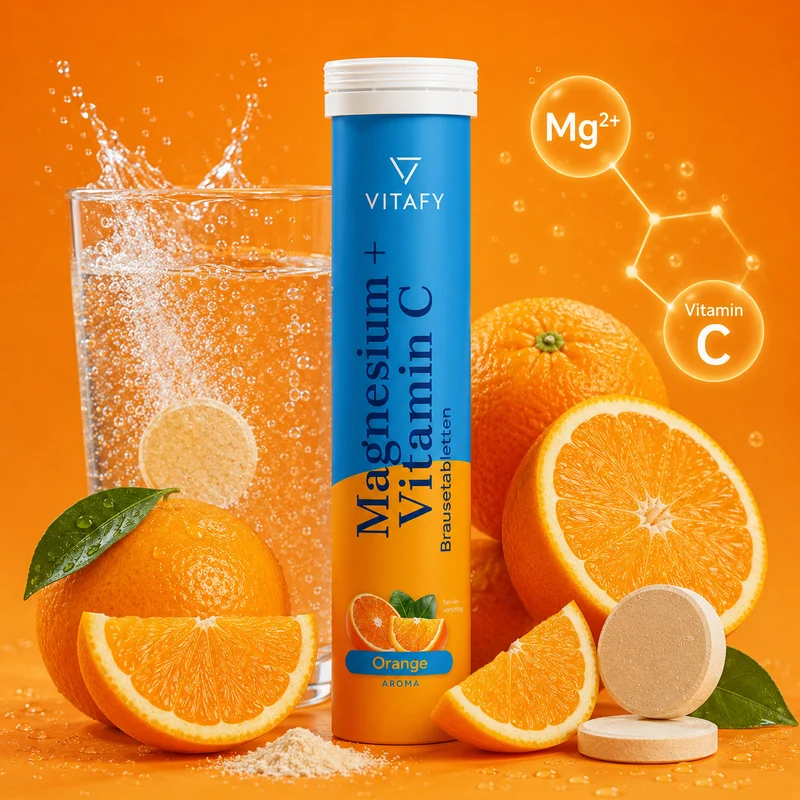 Magnesium + Vitamin C - Orange (20 Brausetabletten) - 6er Pack