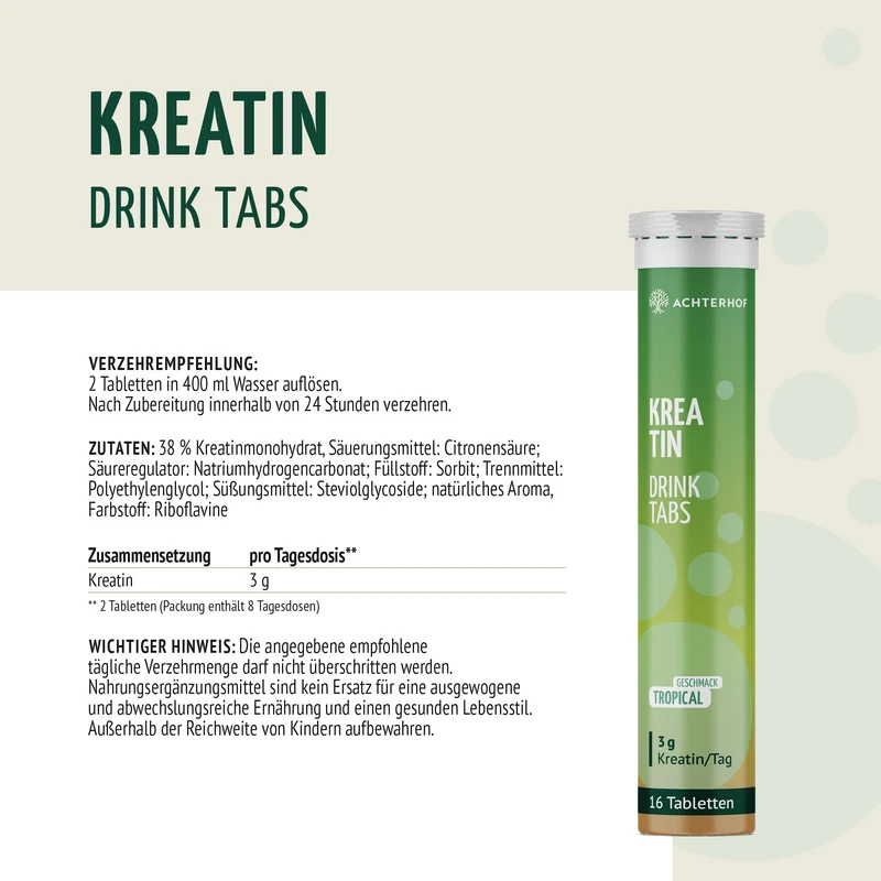 Kreatin Drink Tabs (16 Brausetabletten)