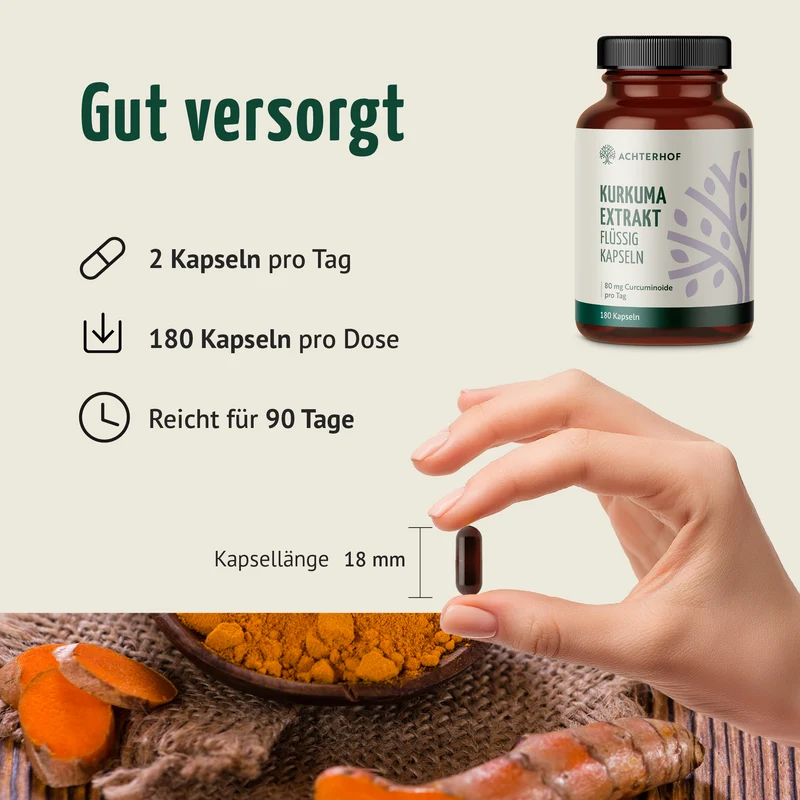 Kurkuma Extrakt Flüssig Kapseln (180 Kapseln)