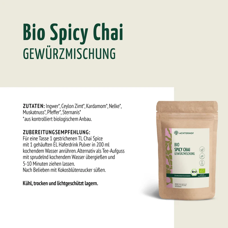 Bio Chai Spice Gewürzmischung – zuckerfrei (250g)