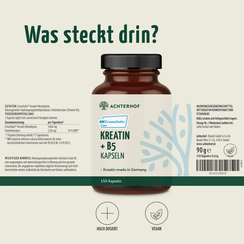 Creavitalis® Kreatin+B5 Kapseln (150 Kapseln)