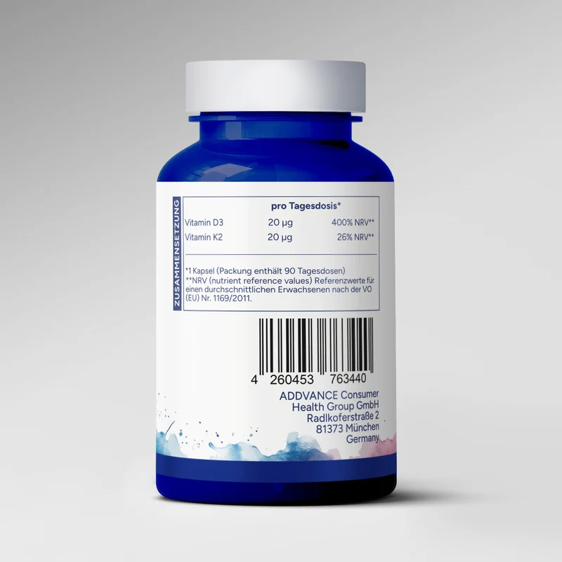 Vitamin D3+K2 (90 Kapseln)