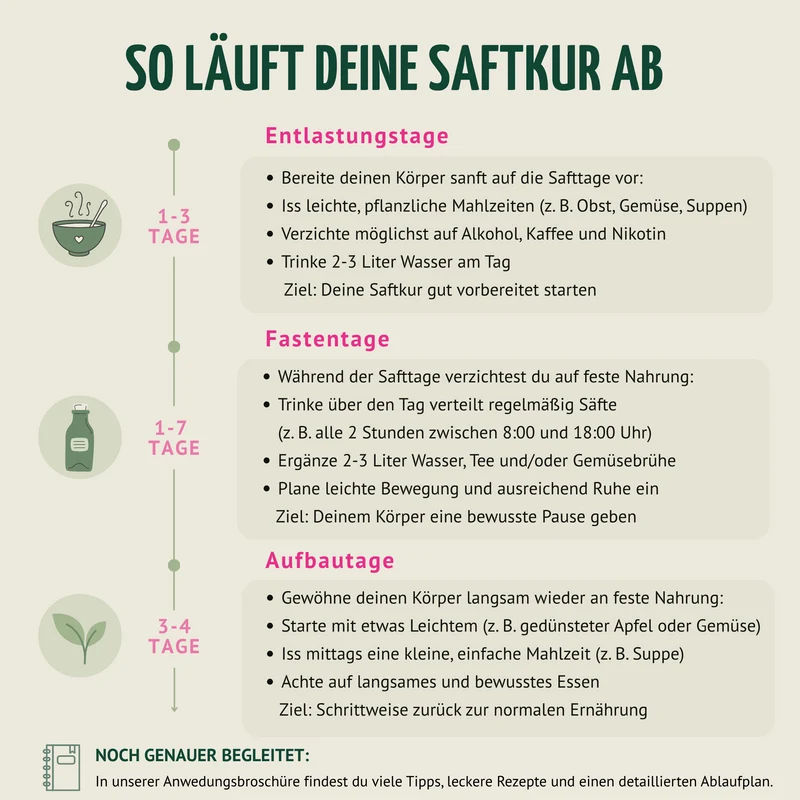 Saftstart Bio Fastenkur 1-7 Tage (6 Flaschen pro Tag)